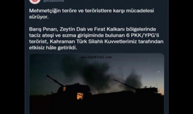 6 PKK/YPG'li terörist etkisiz hale getirildi