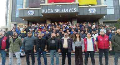 Buca Belediyesi işçileri alacakları için eylem başlattı