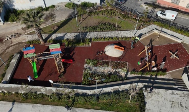 Konak’ın göz bebeği Narin Parkı’na yağmur bahçesi