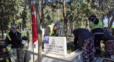 Yoğun Yağışların Ardından Şehitliklerde Hummalı Çalışma