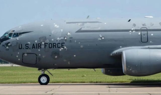 İngiltere’de ortaya çıktı: ABD tanker uçağında şarapnel izleri