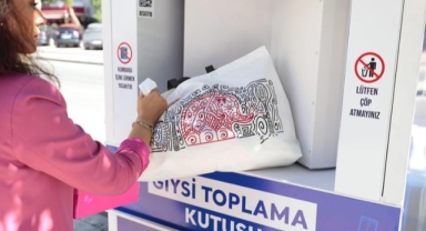 Konaklıların eski giysileri çöpe değil geri dönüşüme gidiyor